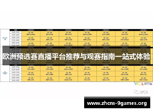 欧洲预选赛直播平台推荐与观赛指南一站式体验